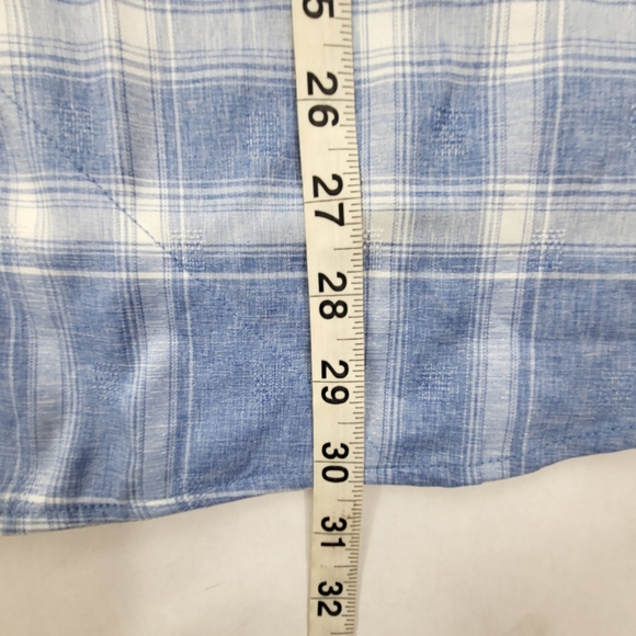 Huk Mens Performance Fishing Shirt Short Sleeve Snap Buttons  Size XL Blue Plaid - Picture 5 of 7